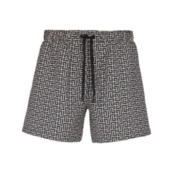BALMAIN Printed Pb Labyrinth Swim Shorts