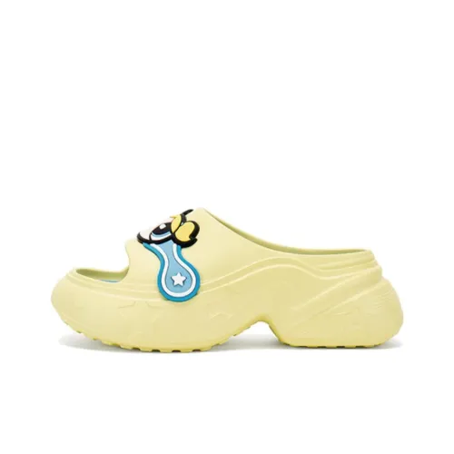 THE POWERPUFF GIRLS x STARTER Slip Resistant Cushioning Slide Slippers Women's Yellow Blue