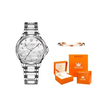 OLEVS Mechanical Movement Watch Women's Watch White Dial