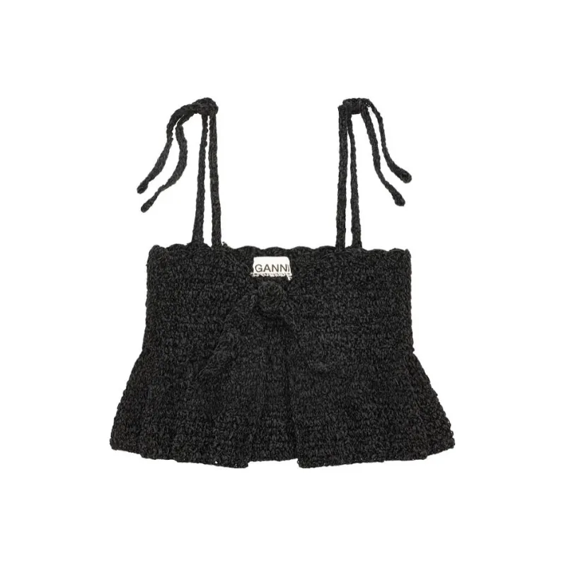 GANNI Tank Tops Women's Black-0