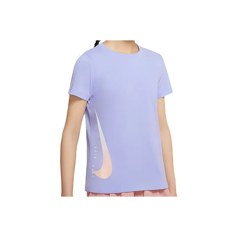 Nike T Shirts Women's Light Thistle Purple-0