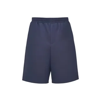 PRADA FW23 Nappa Leather Bermudas Casual Shorts Men's Marine Blue