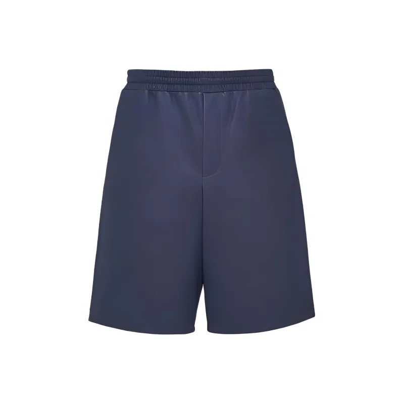 PRADA FW23 Nappa Leather Bermudas Casual Shorts Men's Marine Blue-0