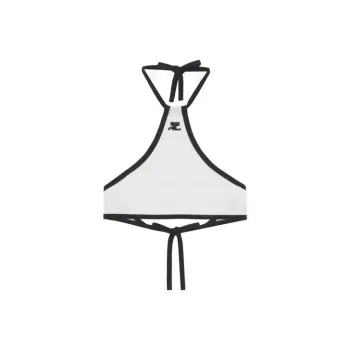 COURREGES Two tone Halterneck Crop Top