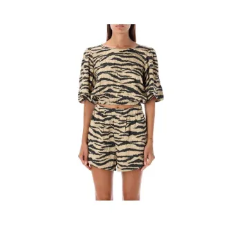 GANNI T-Shirts Women's Khaki