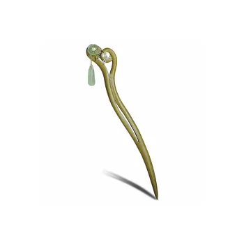 Phoenix Nirvana Green Sandalwood Hairpins Women's