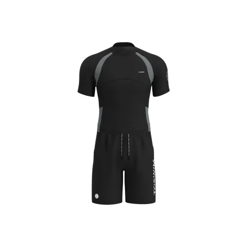 TOSWIM Men's Swimwear Men Clothing Sets Ultra Black Shark