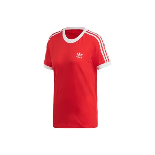 Adidas Originals Set in Sleeve T Shirt Women's Red