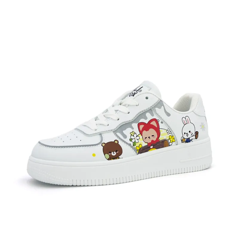 ALI THE FOX Skateboard Shoes Women's Low Top White/Blue-4