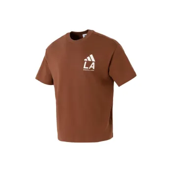 Adidas Los Angeles SS25 T Shirt Unisex Brown Red