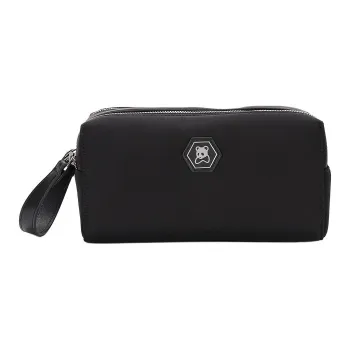 CANUDILO Cow Leather, Textile Clutch Regular Men's Black