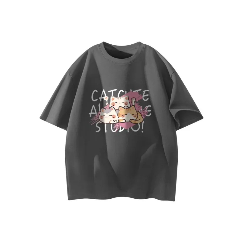 Caramella Drop Shoulder Sleeve T Shirt Unisex Blue-10