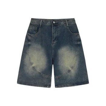 BIPOLAR Denim Shorts Unisex Dark Blue