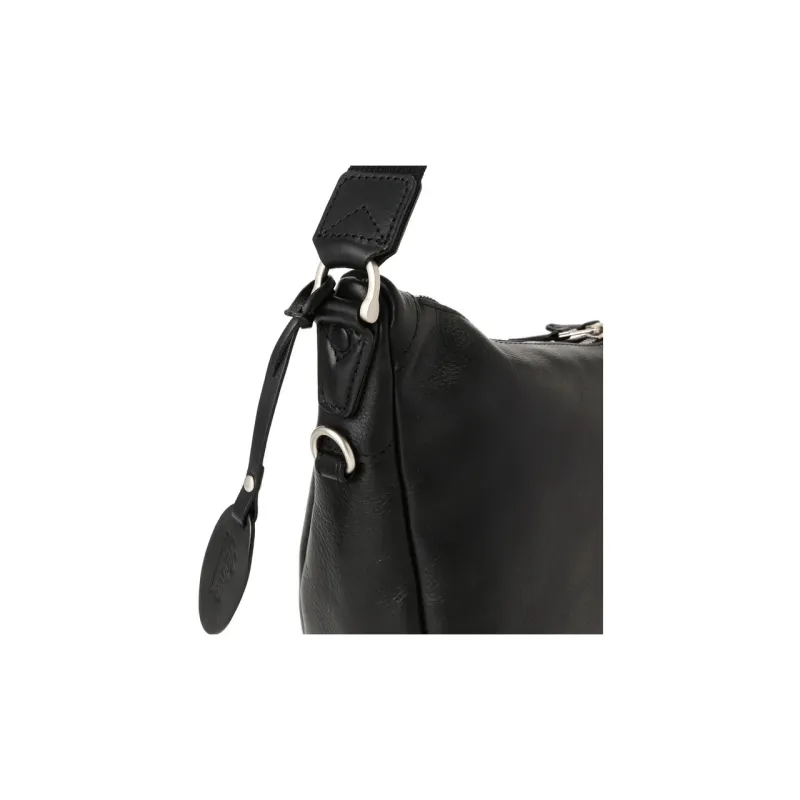 AVIREX Cow Leather Half Moon Hobo Bag, Shoulder Bag, Crossbody Bag Women's Black-6