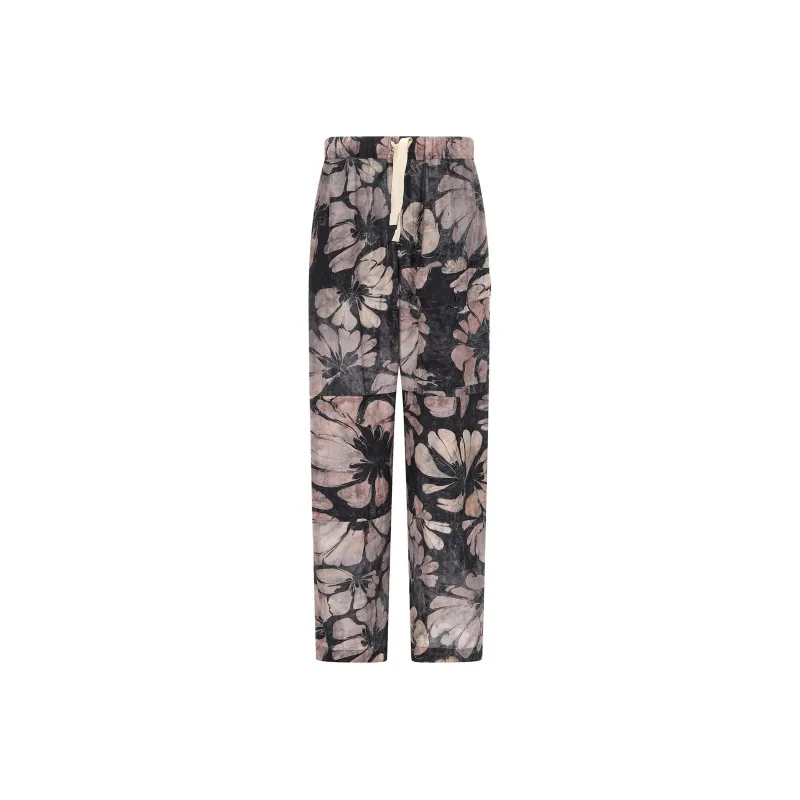 DRIES VAN NOTEN Allover Floral Printed Drawstring Trousers-0