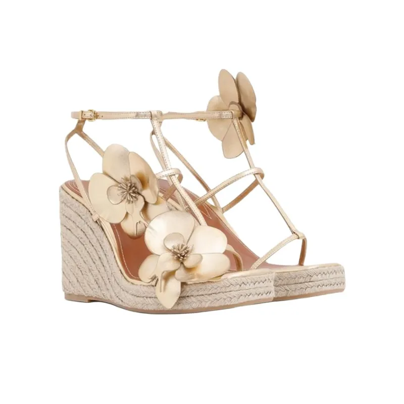 Zimmermann Orchid One Strap Sandals 11cm Women's Gold-1