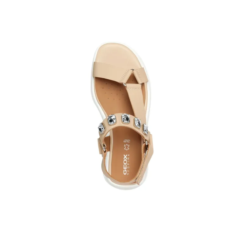 GEOX Spherica Ec5w One Strap Sandals Women's Beige-3