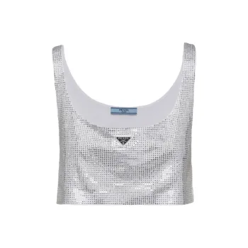 PRADA Rhinestone embellished Crop Top