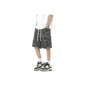 Menglaini Denim Shorts Unisex Camouflage