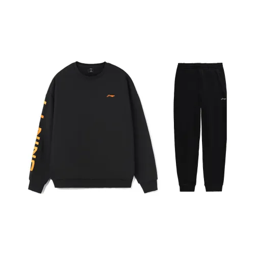 LiNing Sweatshirt Set Men's Black+Black