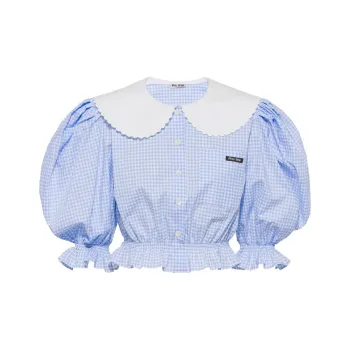 MIU MIU Crop Tops Women's Blue