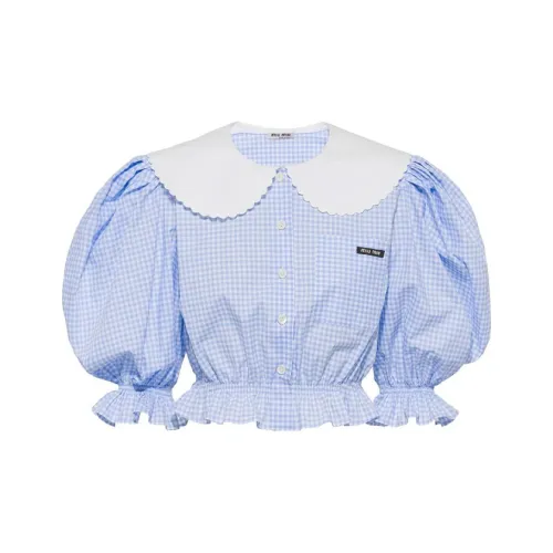 MIU MIU Crop Tops Women's Blue