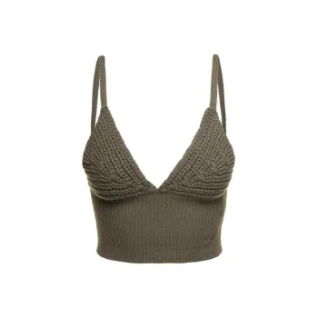 Blumarine V Neck Cropped Knitted Sleeveless Top