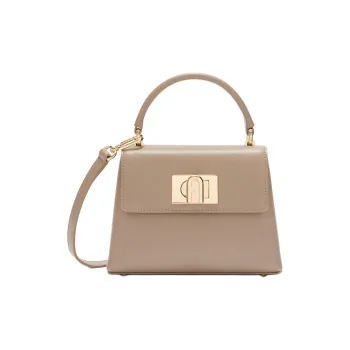 Furla 1927 Collection Textured Leather Shoulder Bag, Crossbody Bag, Handbag Mini Women's Gray