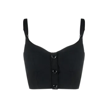 MOSCHINO Teddy Bear-Button Cropped Bustier Top