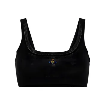 Vivienne Westwood Orb embroidered Cotton Cropped Top