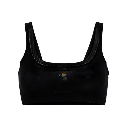 Vivienne Westwood Orb embroidered Cotton Cropped Top