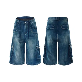 POLAR BEAR Denim Shorts Unisex Blue
