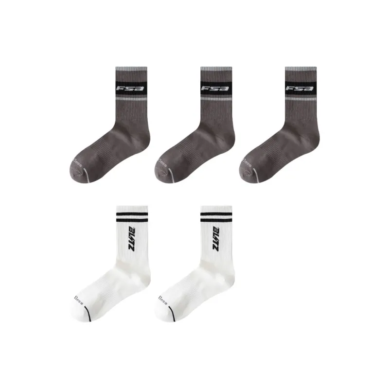 H YXIANG Mid Calf Socks Men's 5 Pack-10