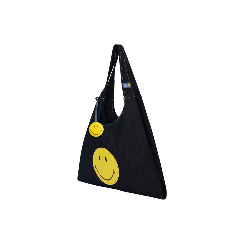 Lee Smiley® Collaboration Smiley Face Bag, Fashion Trend Tote Bag Fabric Tote Regular Unisex Original Denim-1