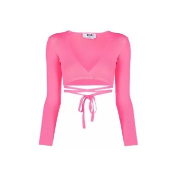 MSGM V-Neck Cropped Top