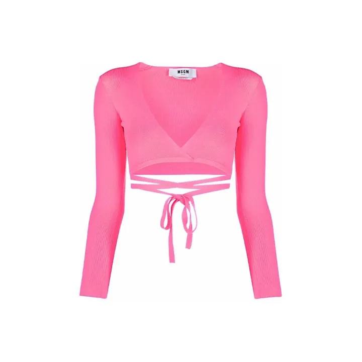 MSGM V-Neck Cropped Top-0