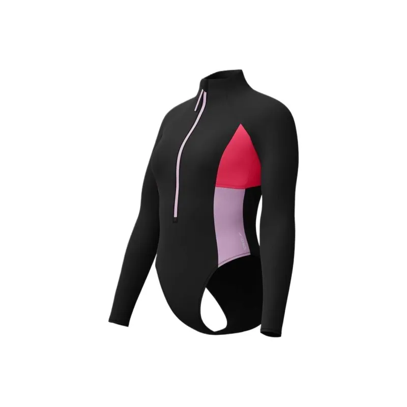 Speedo ColourblockLongSleeveZipSwimsuit One piece Swimsuit Women's Raspberry Fill-3