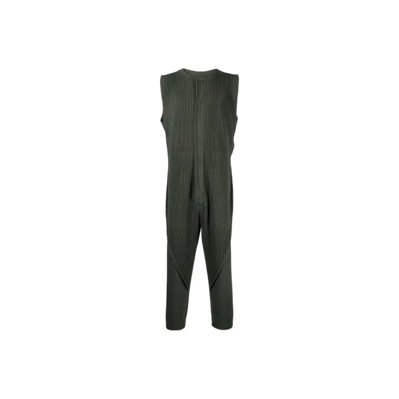 Homme Plissé Issey Miyake Jumpsuits Men Dark Green-0