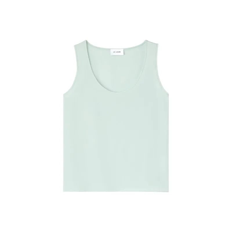 St. John Scoop-neck Silk Tank Top-0