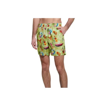GUESS Eco Hawaii Woven Swim Trunks Swimming Shorts Men's Green