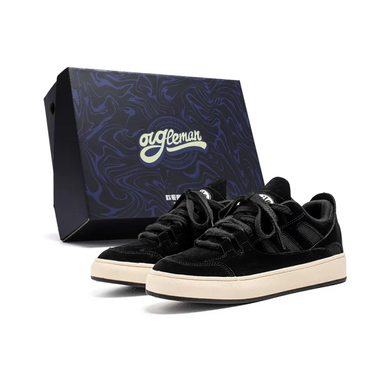 OUGLEMEN Abrasion Resistant, Lightweight, And Breathable Low Top Skateboard Shoes Men's Box Included-15