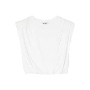Sandro Logo-embroidered Jersey Crop Top