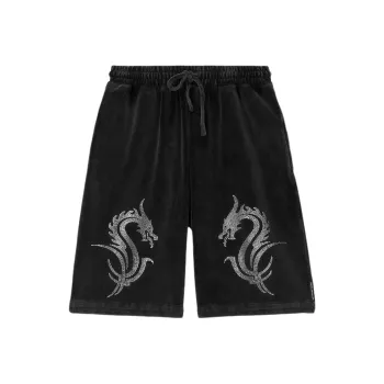 Alexander Wang Crystal dragon Velour Shorts