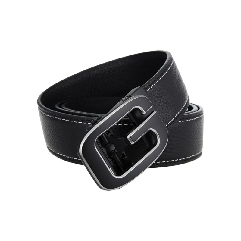 Lanza Top Grain Cow Leather Belts Men's Width 3.5CM-1