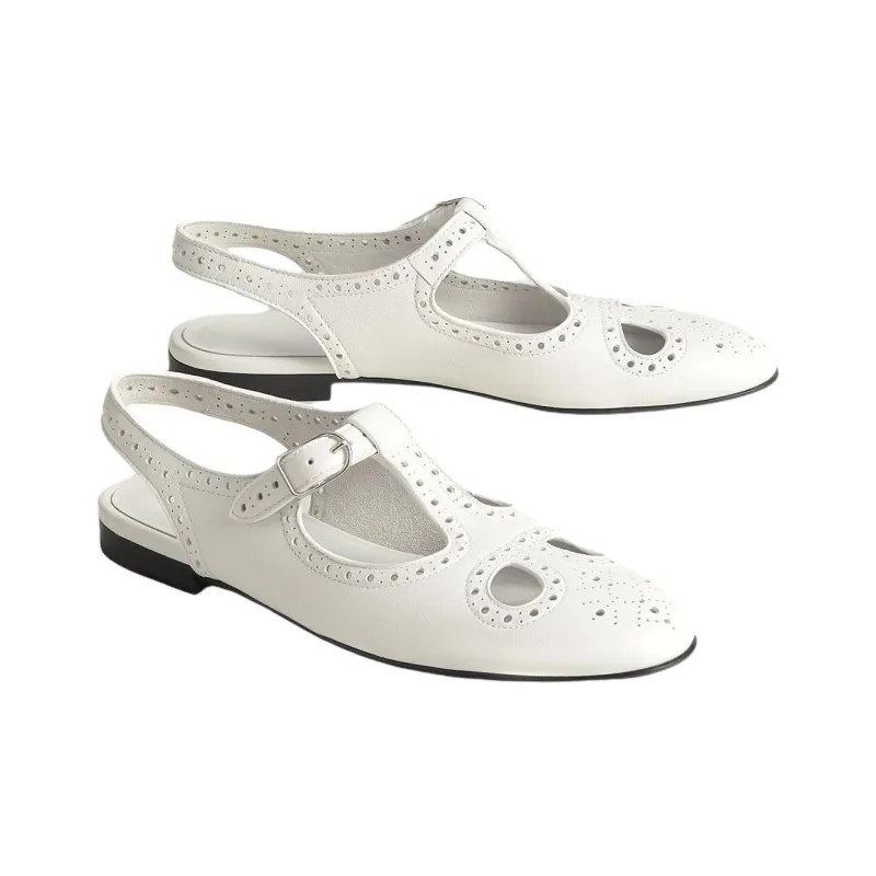 HERMES Kim Casual Single Shoes Women's White-2