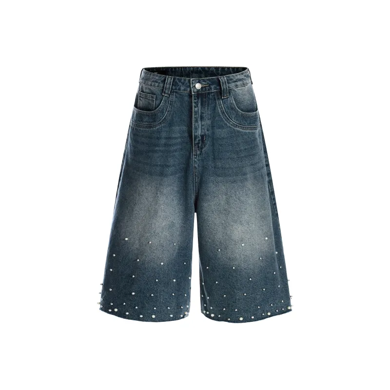 GBXM Denim Shorts Unisex Vintage Blue-0