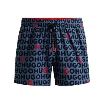 HUGO BOSS Logo Print Swim Shorts
