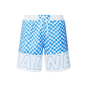 BALNEAIRE Swimming Shorts Men's Blue White Checkerboard
