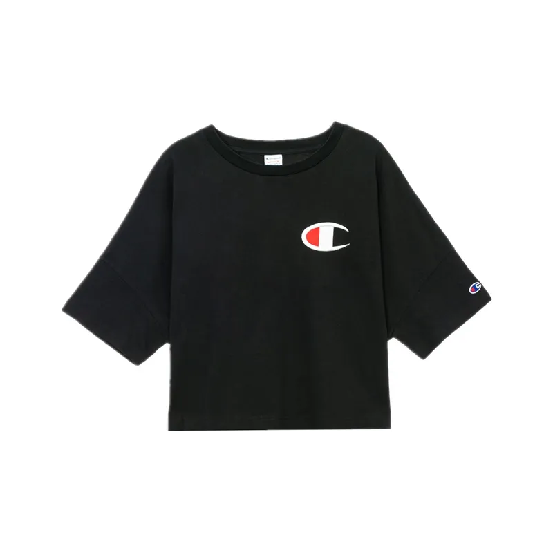 Champion Straight T-Shirt Japan Version Women's Black-0