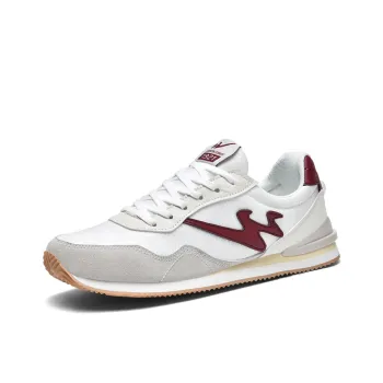 Binary Wear resistant, Lightweight, Breathable, And Non slip. Low Top Casual Shoes Men's Ivory/Dark Red